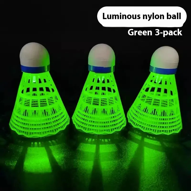 Luminous badminton shuttlecocks with glow effects for table tennis visibility practice
