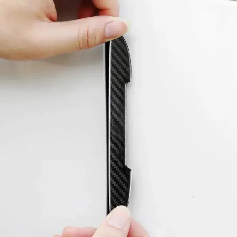Black carbon fibre texture universal car door anti-collision protection strips