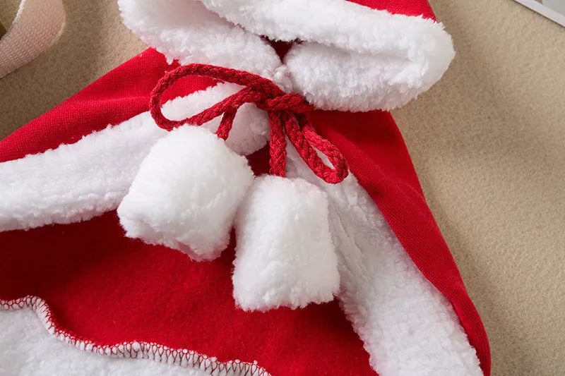 Pets Christmas cloak red shawl polyester cat cape with Little Red Riding Hood design on a cat