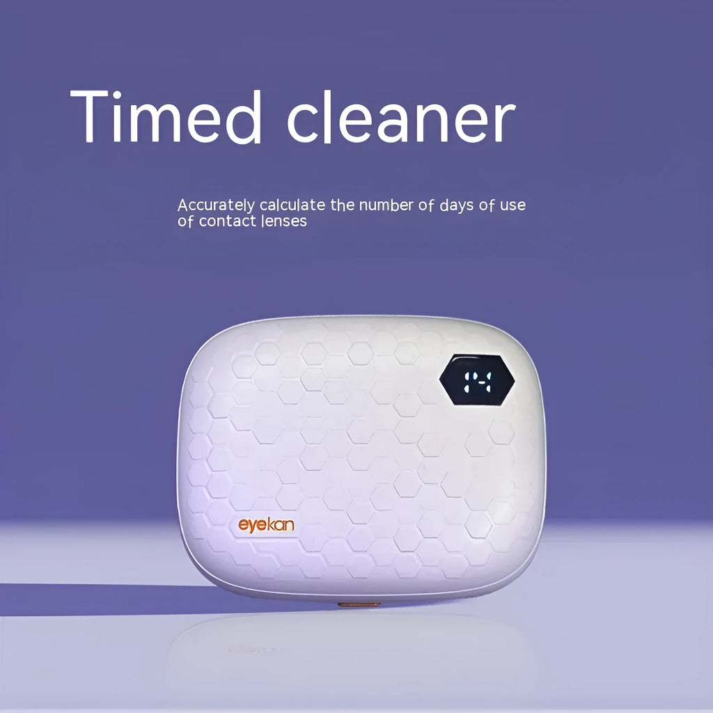 Automatic electric ultrasonic glasses cleaning machine in Pearl White, Blue, or Pink.