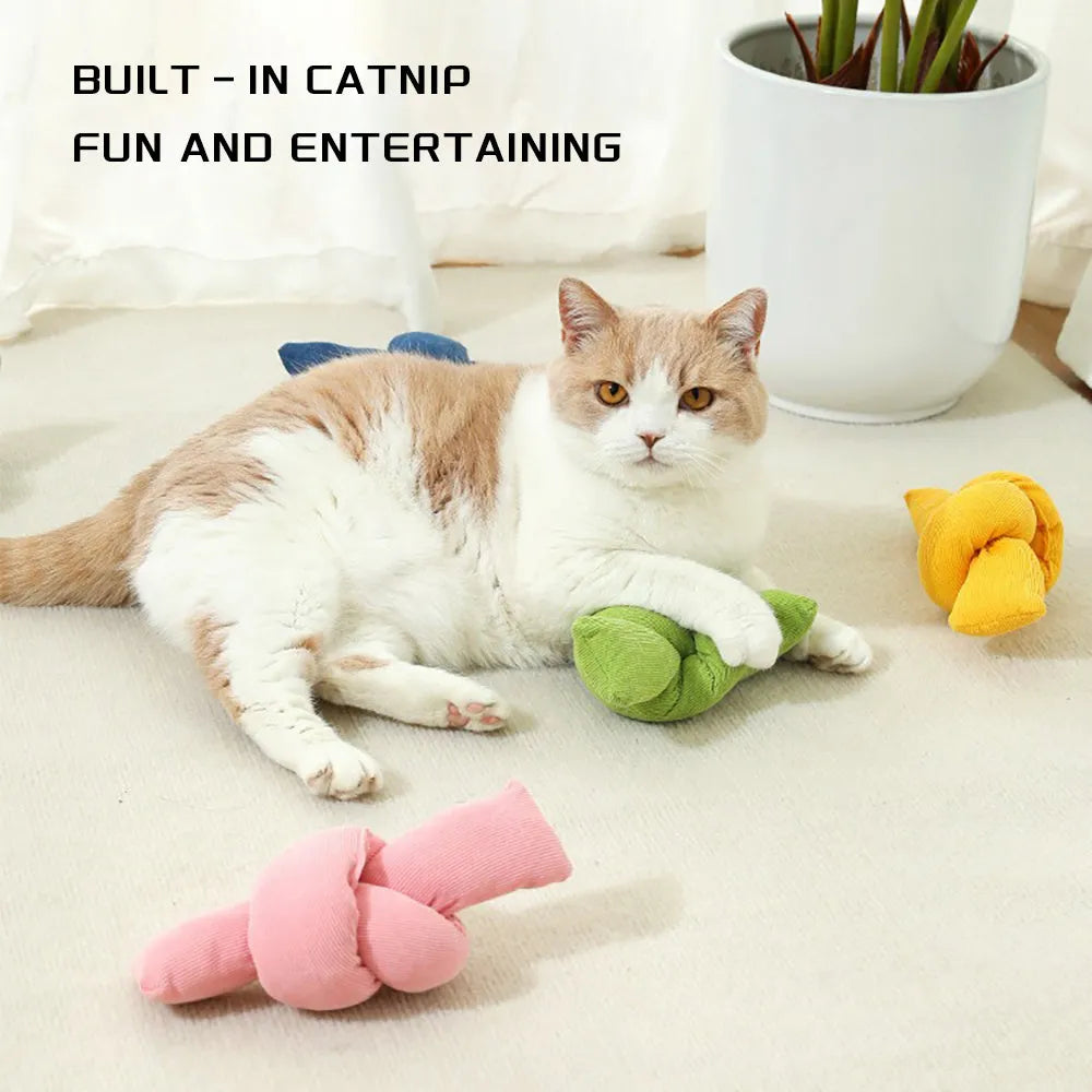 White cotton dog rope toy with multiple knots for tug of war and chewing