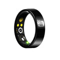 Black ceramic smart ring for health monitoring with heart rate, blood oxygen, and sleep tracking