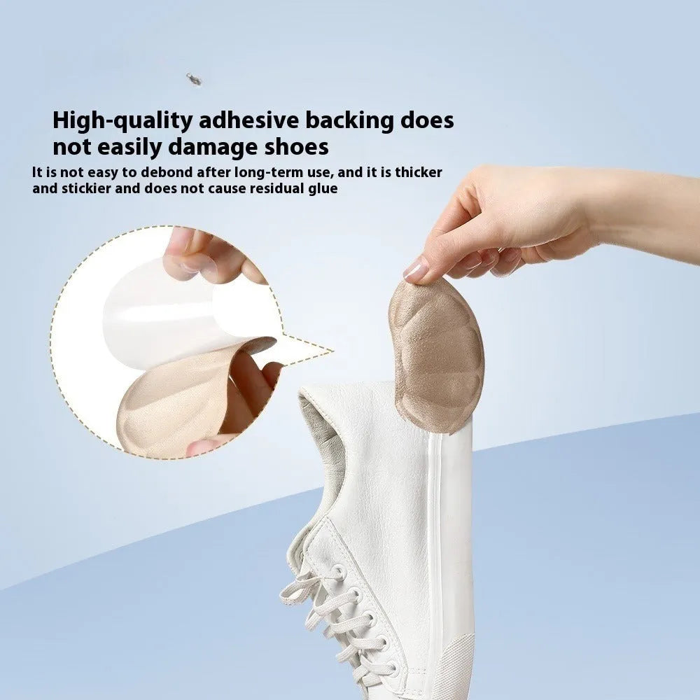 Three pairs of camel coloured anti-slip heel cushion pads for women's shoes