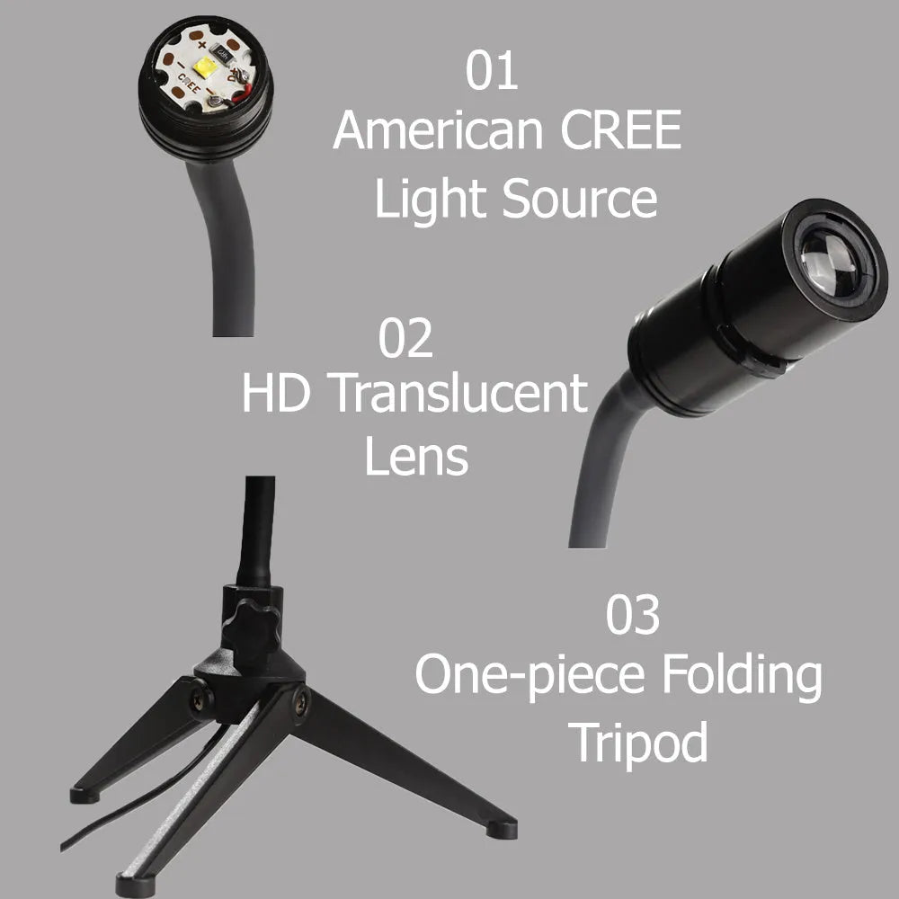 Adjustable Earth and Moon projection lamp with USB cable on a rotating bracket.