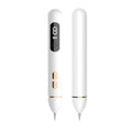 USB electric home beauty laser fleck removal pen with ABS stainless steel body, thick and thin needles, in white box