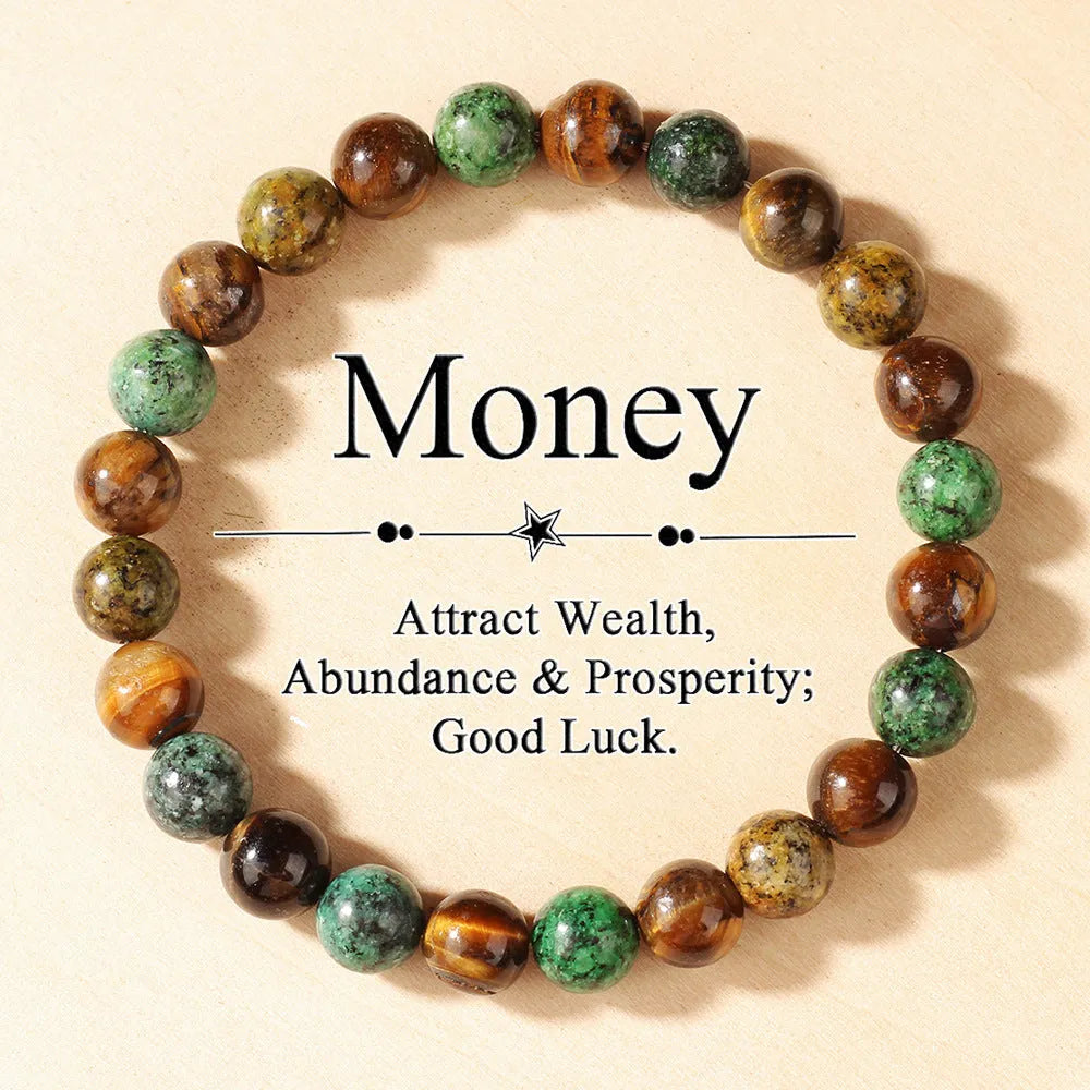 Tiger eye stone bracelet showing antique flower design with natural stone beads