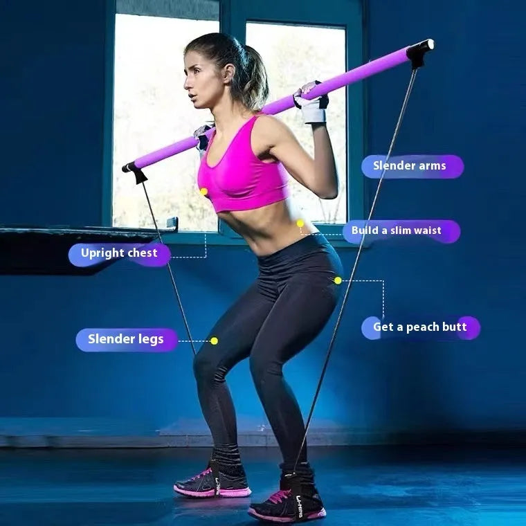 Fitness hip training pulling rope with adjustable resistance settings in purple bubble bag packaging