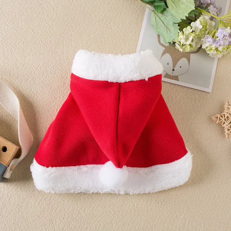 Pets Christmas cloak red shawl polyester cat cape with Little Red Riding Hood design on a cat