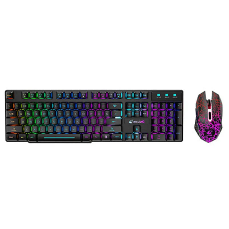 T3 wireless keyboard and mouse set with backlit keys and ergonomic mouse on a desk.