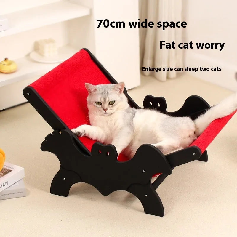 Black and red Halloween themed wooden cat recliner bed MW-054