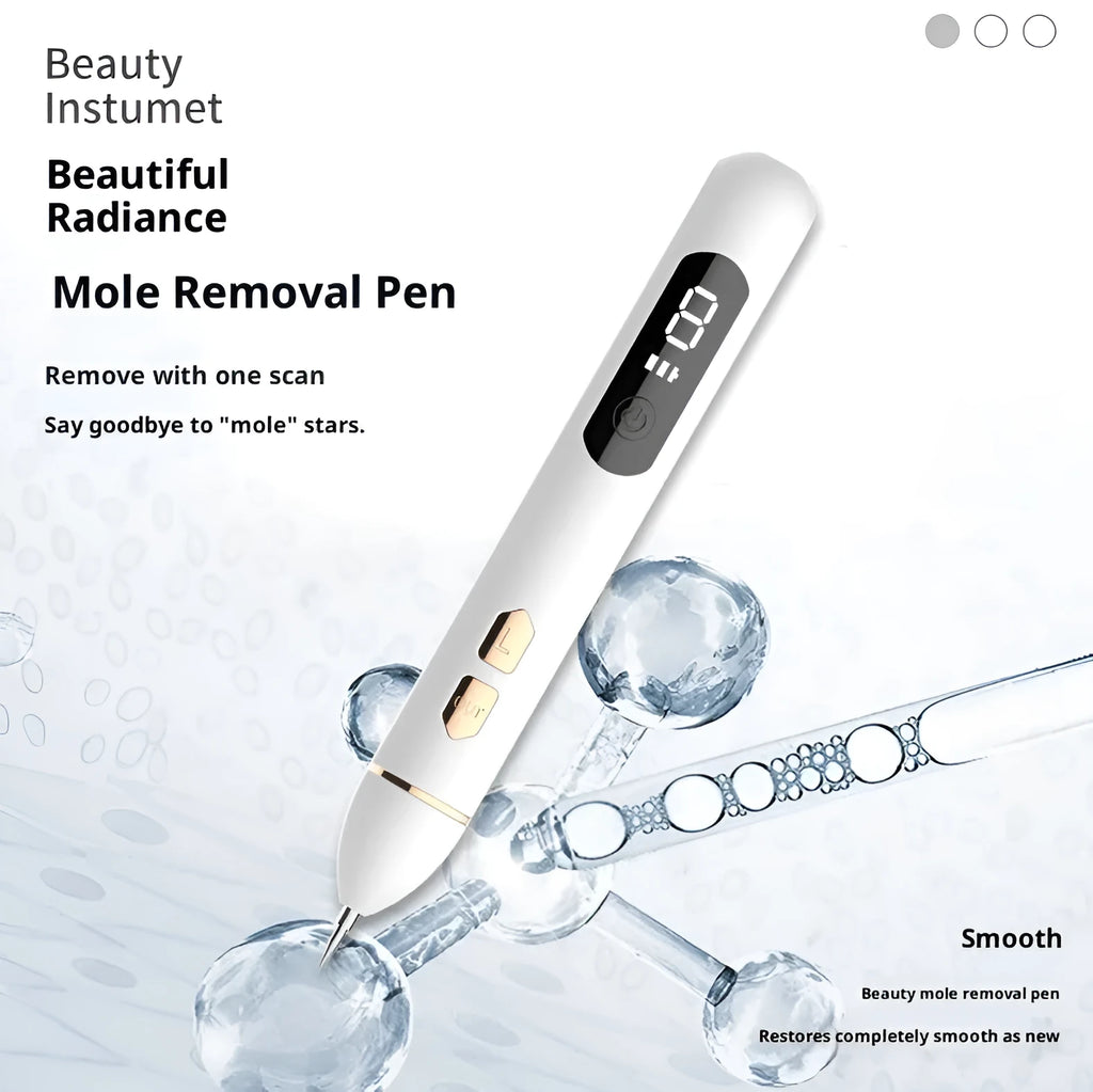 USB electric home beauty laser fleck removal pen with ABS stainless steel body, thick and thin needles, in white box