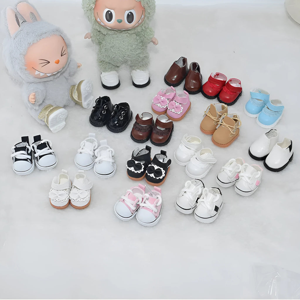 A pair of polyurethane doll shoe accessories for a 17cm figure, shown in a selected style and colour.
