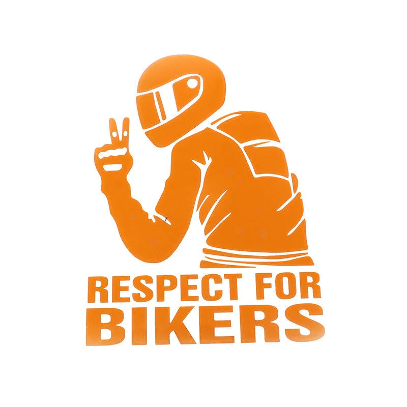 Respect for Bikers motorcycle sticker on pet material with strong adhesive backing