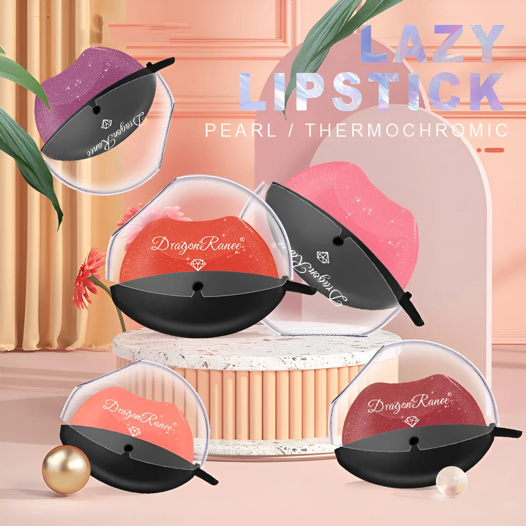 Lazy Lips pearlescent glitter lipstick 9.8g in a shade showing golden flash and water shine finish