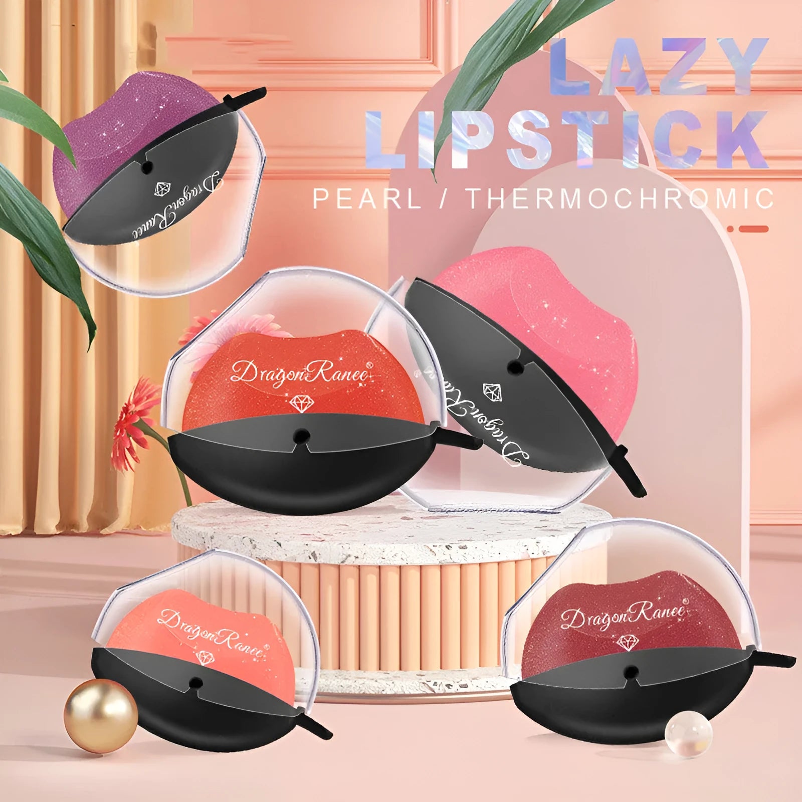 Lazy Lips pearlescent glitter lipstick 9.8g in a shade showing golden flash and water shine finish