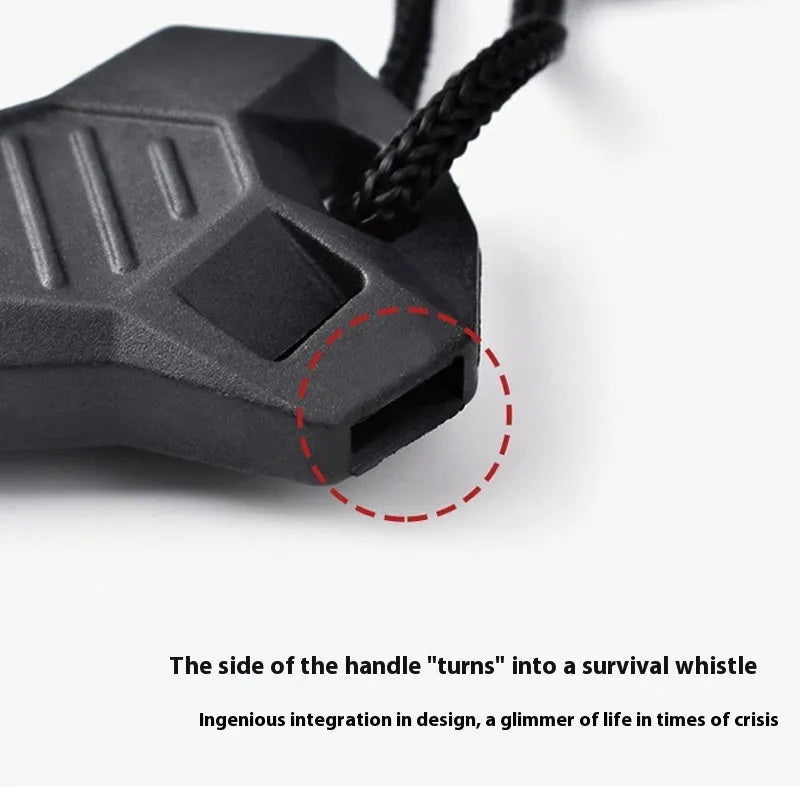 Black outdoor multifunctional flint survival tool with magnesium rod and stainless steel scraper