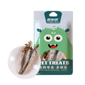 Freeze-dried chicken and egg yolk pet treats in individual packs for dogs and cats