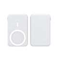 Ultra-thin portable power bank with magnetic wireless charging in black, blue, and white colour options