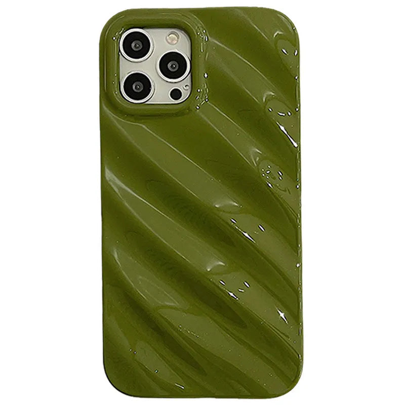 Nordic style silicone iPhone case with laser decoration in black, coffee, silver, or white colour options