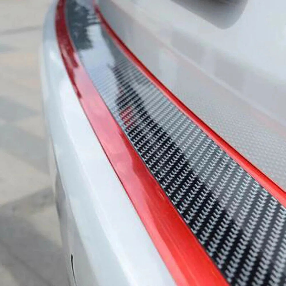 Carbon fibre pattern car door sill protective sticker 1 metre by 3 centimetres in five colours