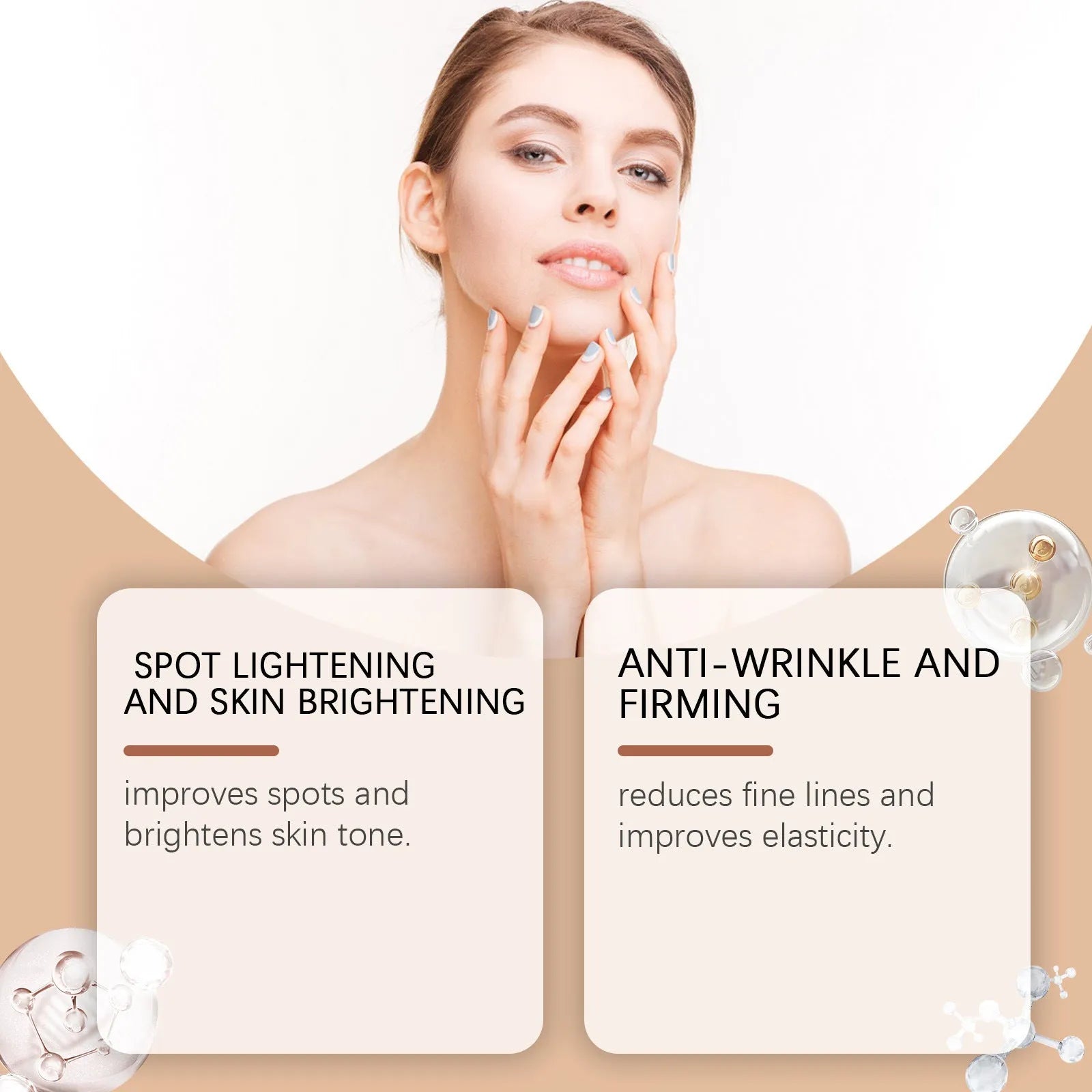 Single 30g sheet facial mask with arbutin, hyaluronic acid and collagen formula.