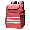 Waterproof insulated cooler backpack with mounted bottle opener in lake blue colour showing 20 litre capacity