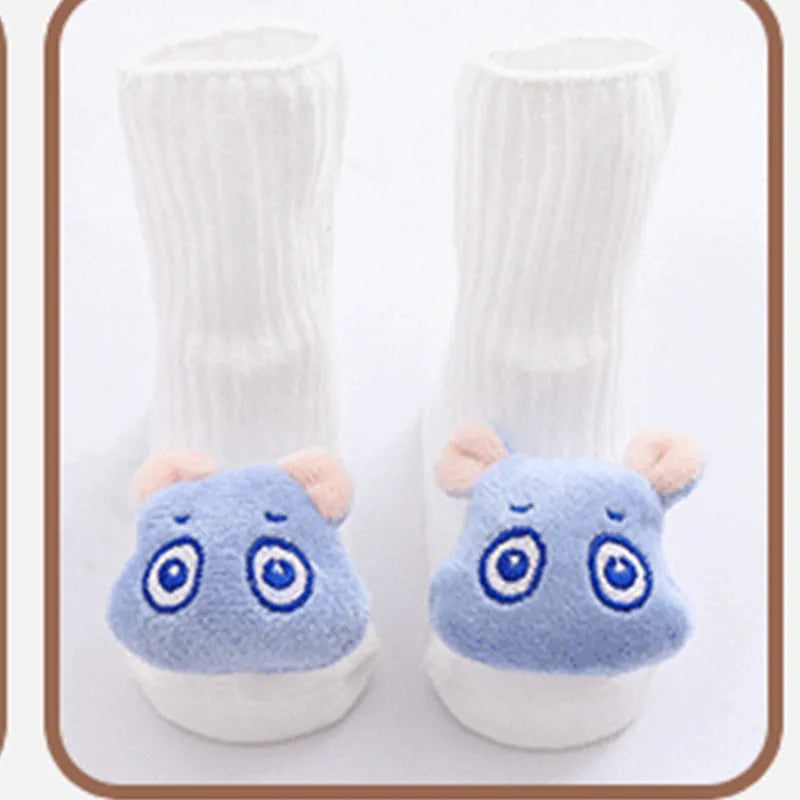 Cotton infant floor socks in multiple patterns with size options XS to M
