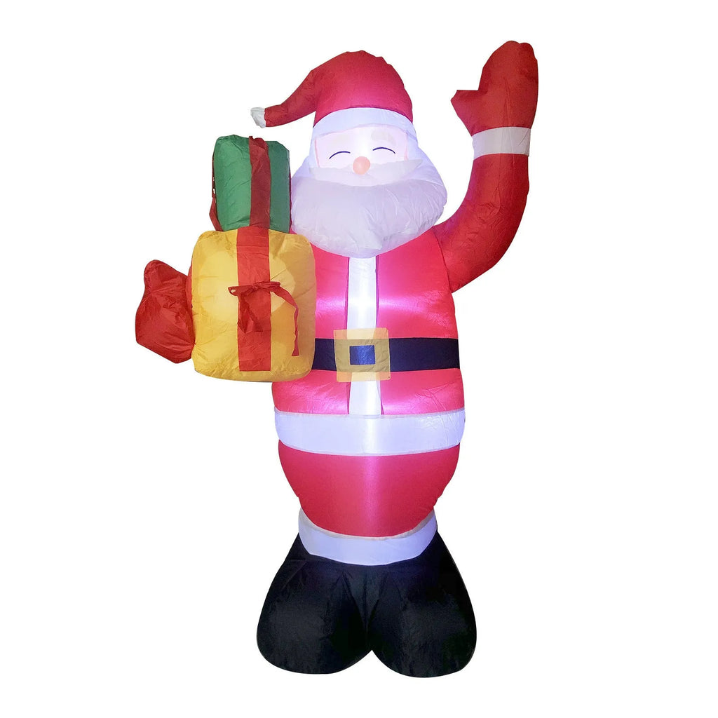 Outdoor Christmas inflatable decoration with LED lights showing Santa, snowman or tree designs