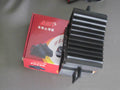 Pair of triangular car wheel stoppers in black colour with storage boxes