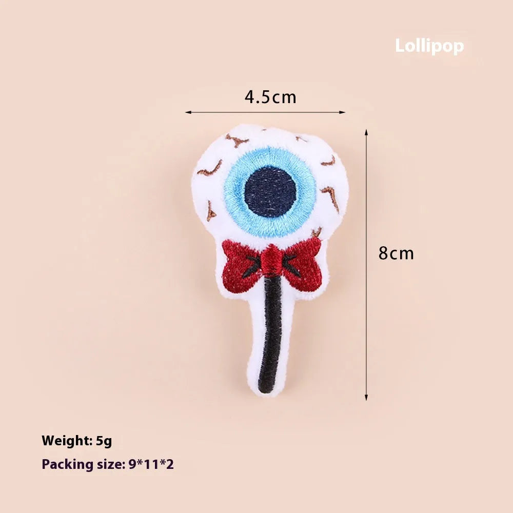 Small cat teaser wand toy with plush candy attachment on 1 metre string