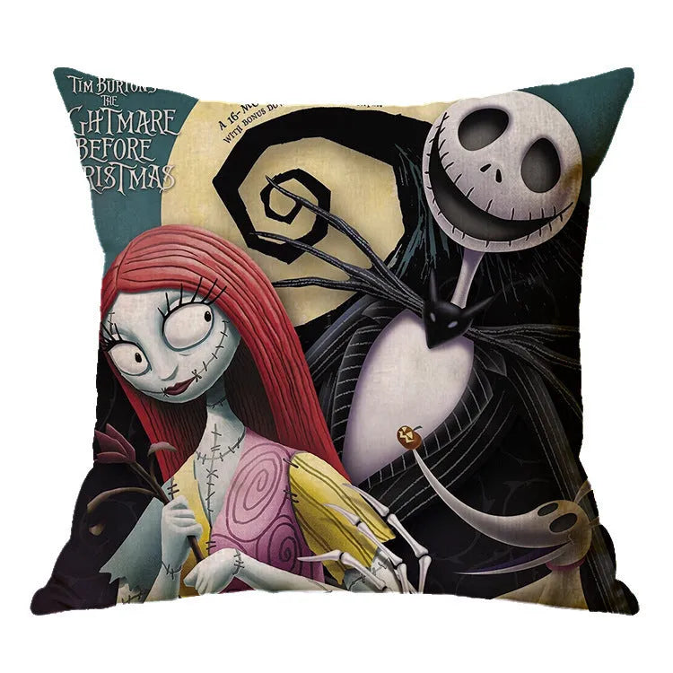 Linen skull Halloween pillow cover 45x45cm decorative throw pillow case on sofa