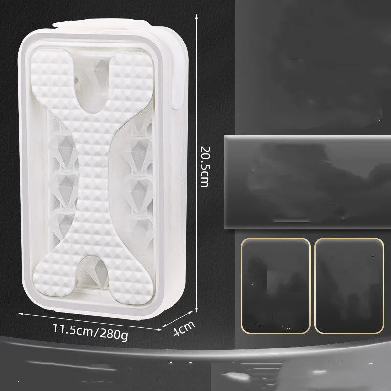 Light grey 2-in-1 silicone ice ball mould and water bottle with lid, showing portable design.