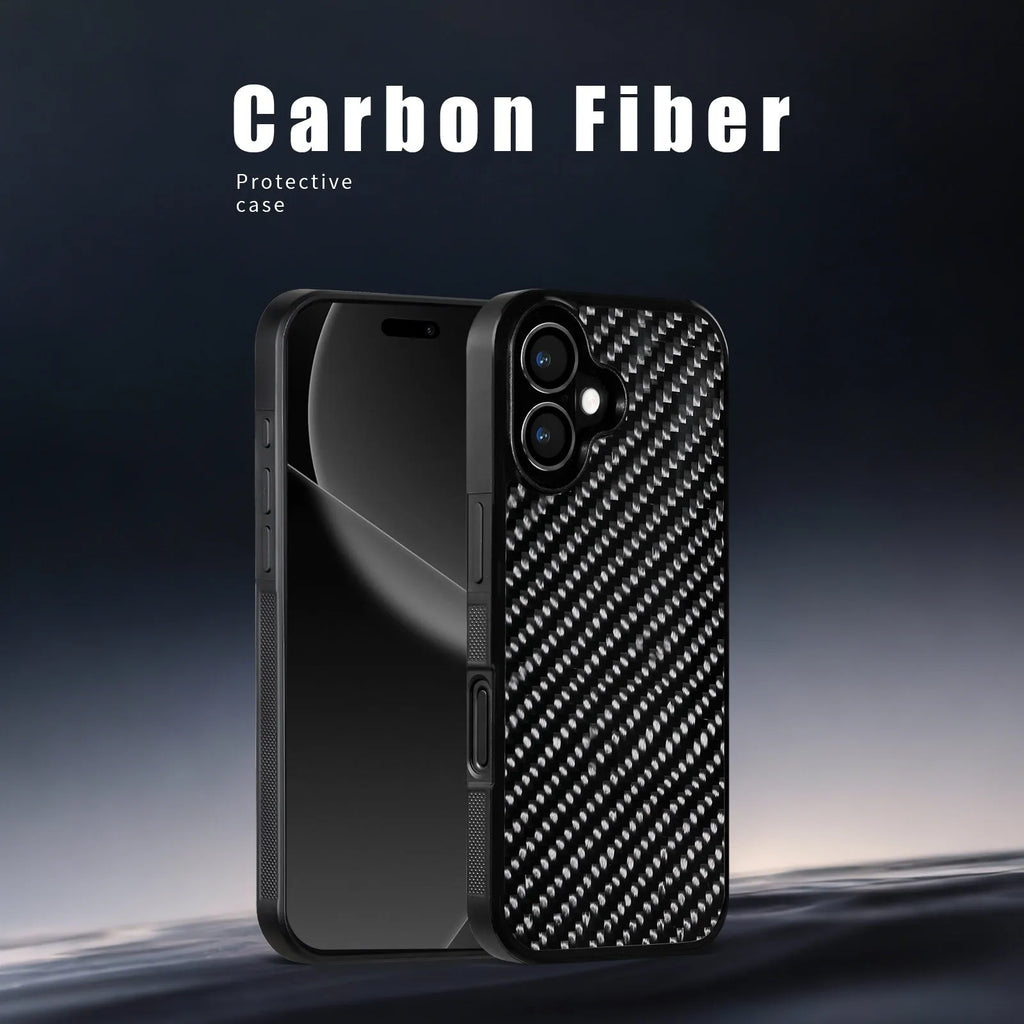 17 Series Twill Black mobile phone case for iPhone models 12 to 17 with textured black finish