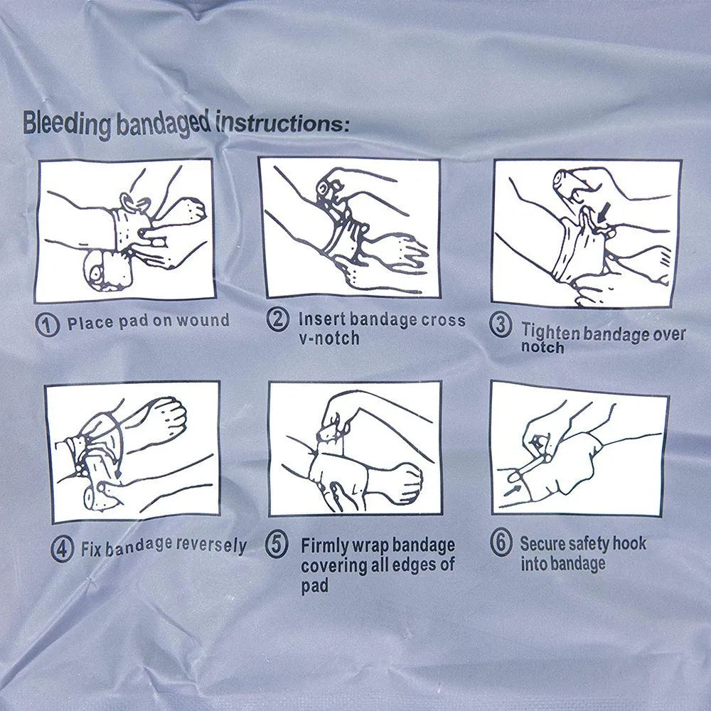 Portable hemostatic bandage set with tactical gauze tape in 4 inch or 6 inch sizes