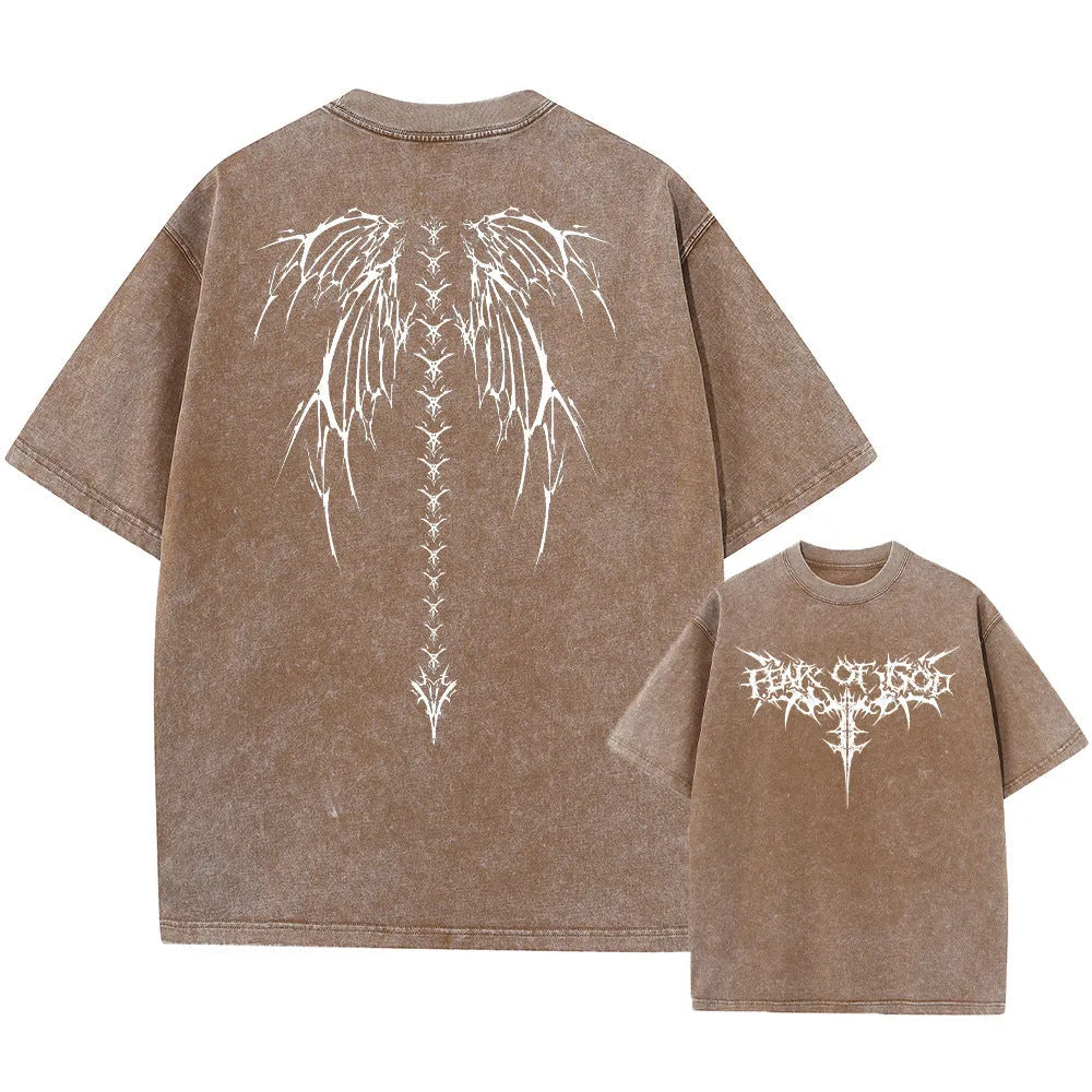 Oversized men's cotton T-shirt with drop-shoulder sleeves in loose casual fit