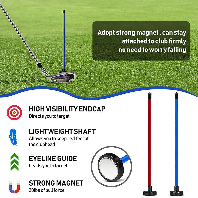 Red and blue aluminium alloy magnetic baseball bar golf swing training tool