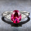 Women's court style ring with a natural zircon stone in a heart, water drop, or bell pattern.