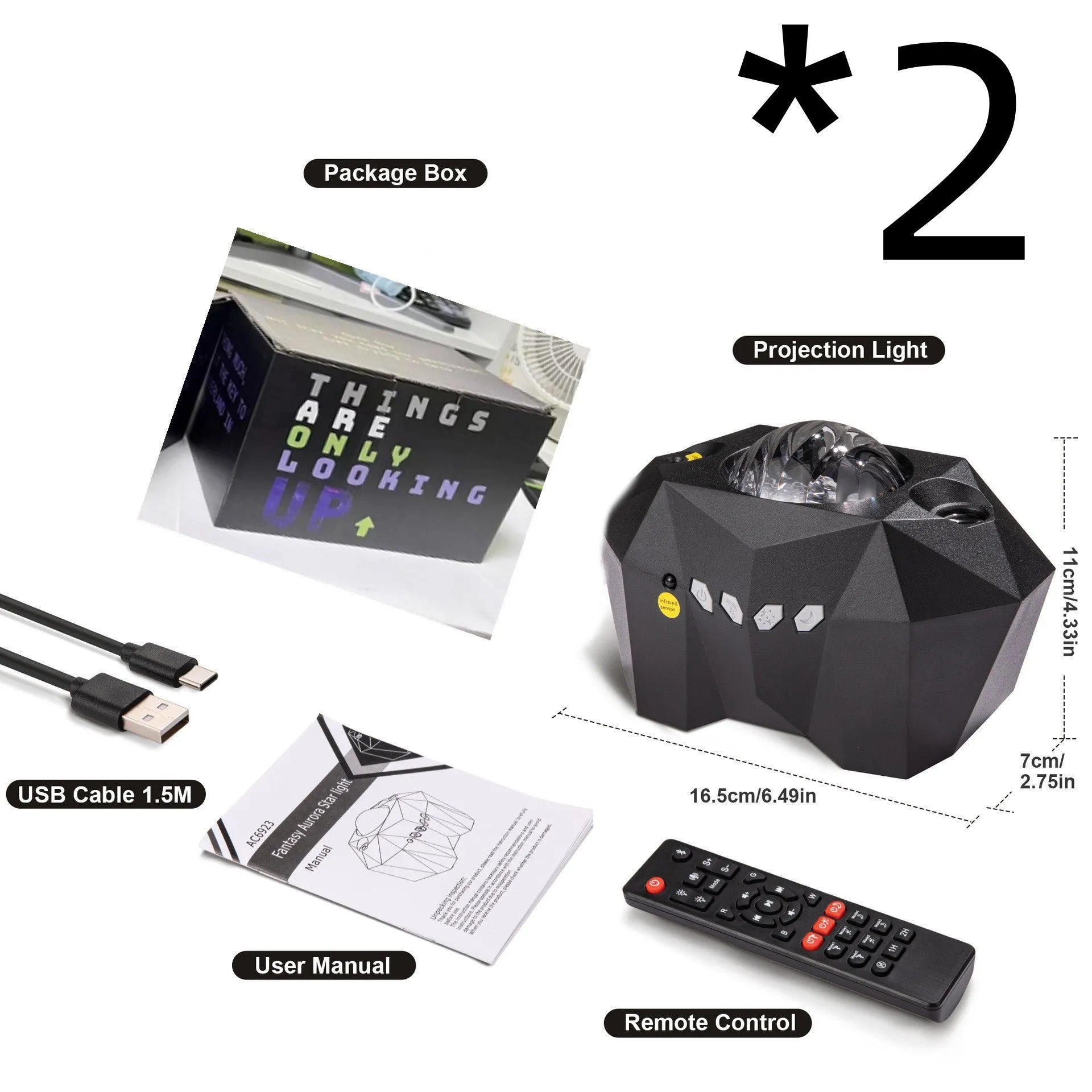USB Bluetooth ocean star projector lamp with multi-colour water pattern and green laser, ABS and acrylic construction, black finish