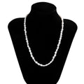 Men's white U-shaped pearl clavicle necklace with adjustable chain