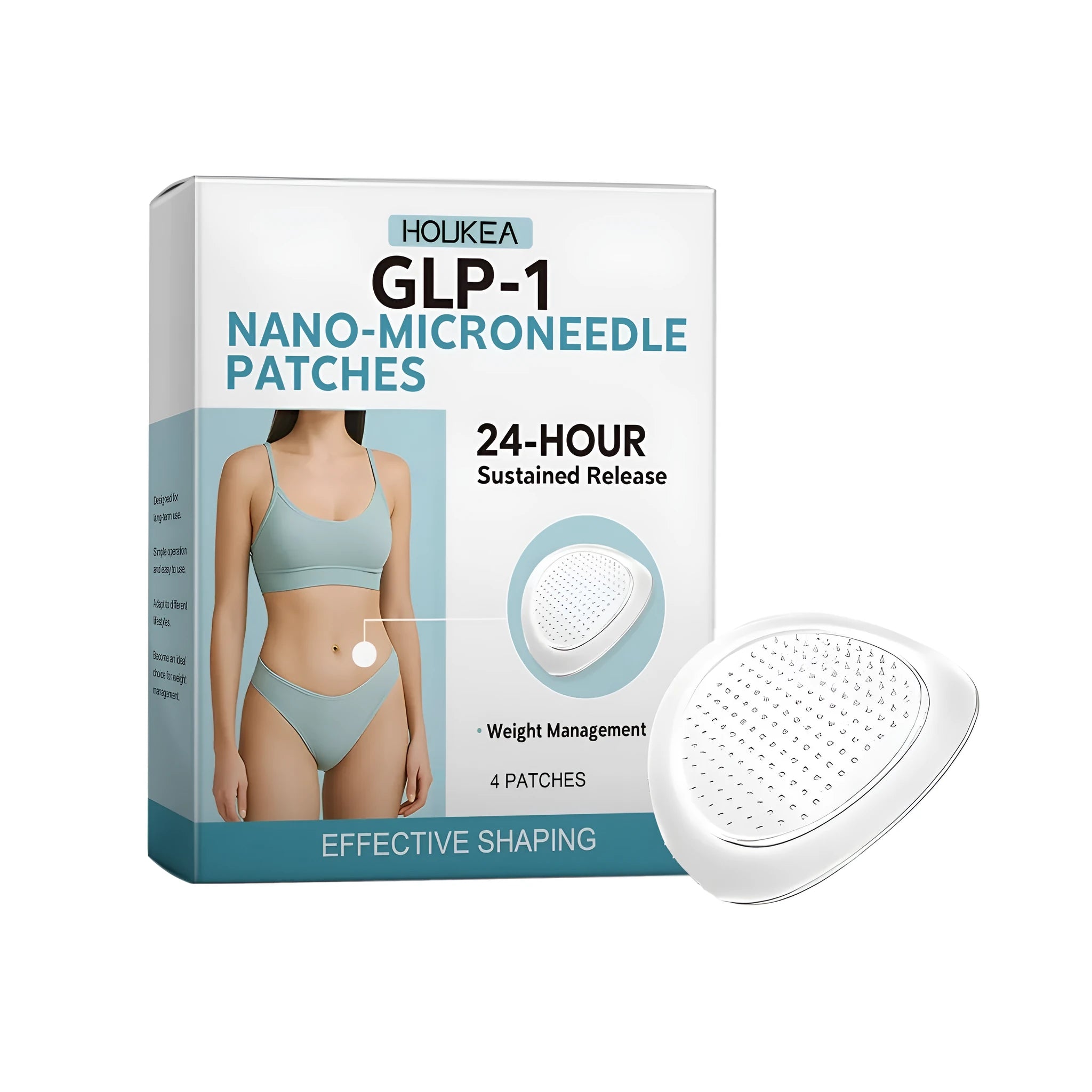 Four micro-needle skin treatment patches containing acetyl hexapeptide-8 and cinnamon active ingredients.