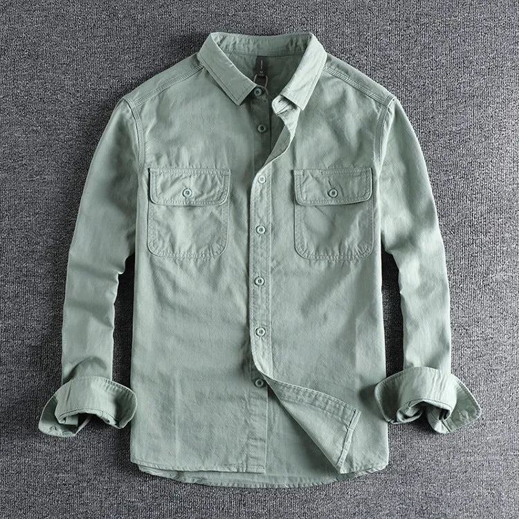 Design Sense men's loose fitting long sleeve cardigan style shirt in polyester fibre