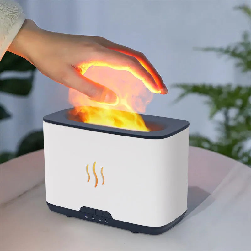 New Flame 300ml USB ultrasonic aromatherapy humidifier in white desktop plastic square shape