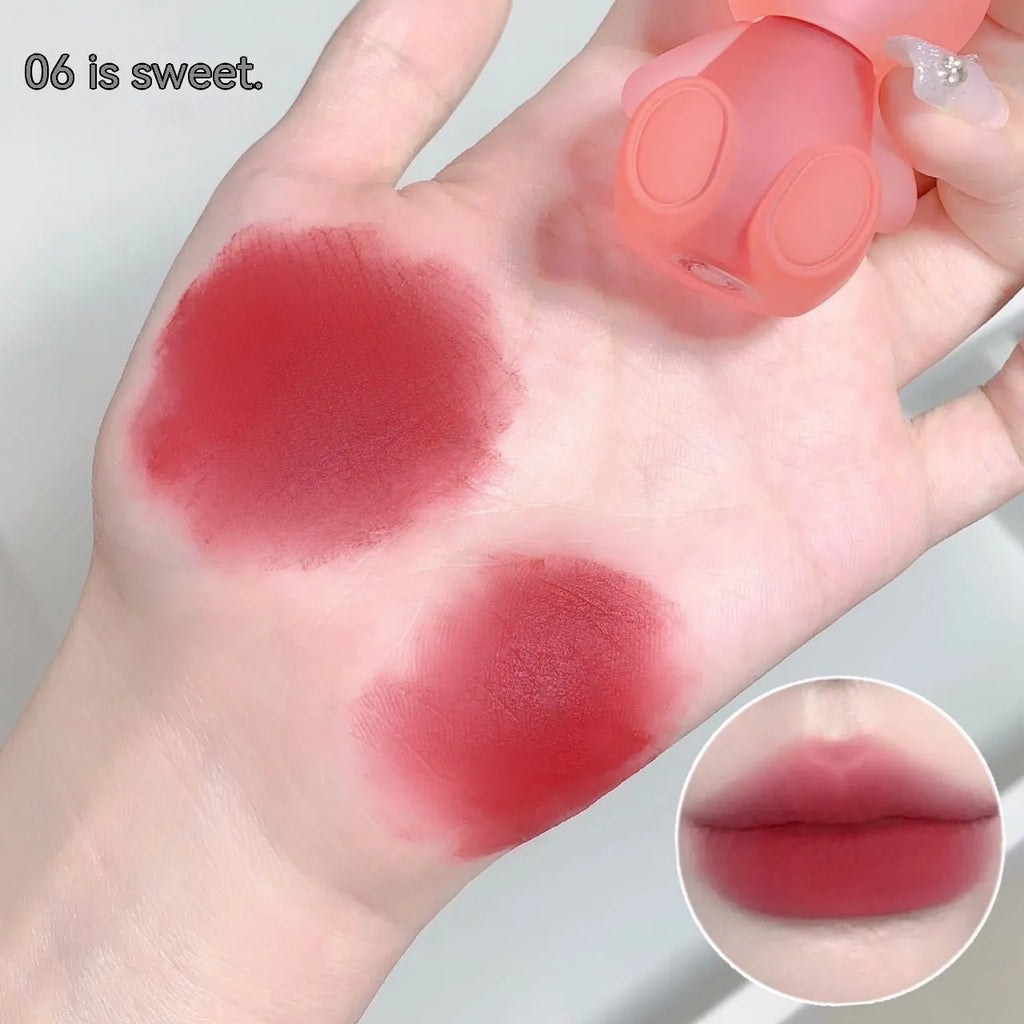 Bear Cute Rabbit lip lacquer matte finish compact 3.2x5x10.3cm lip glaze 6 colour options