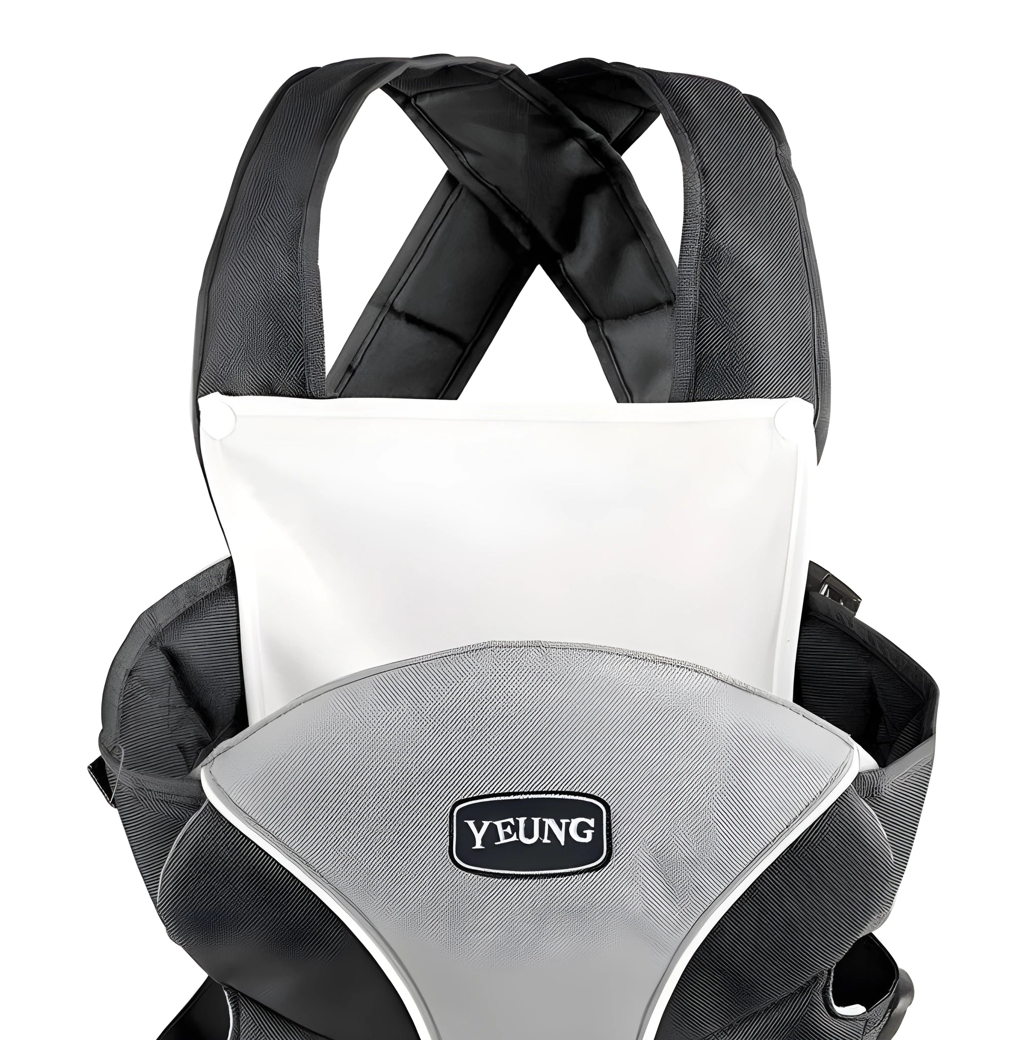 Breathable double-shoulder baby carrier showing face-to-face infant carrying position