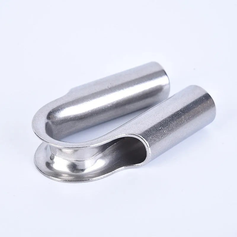 Stainless steel tubular chicken heart ring in various metric sizes from M4 to M35 tube diameter.