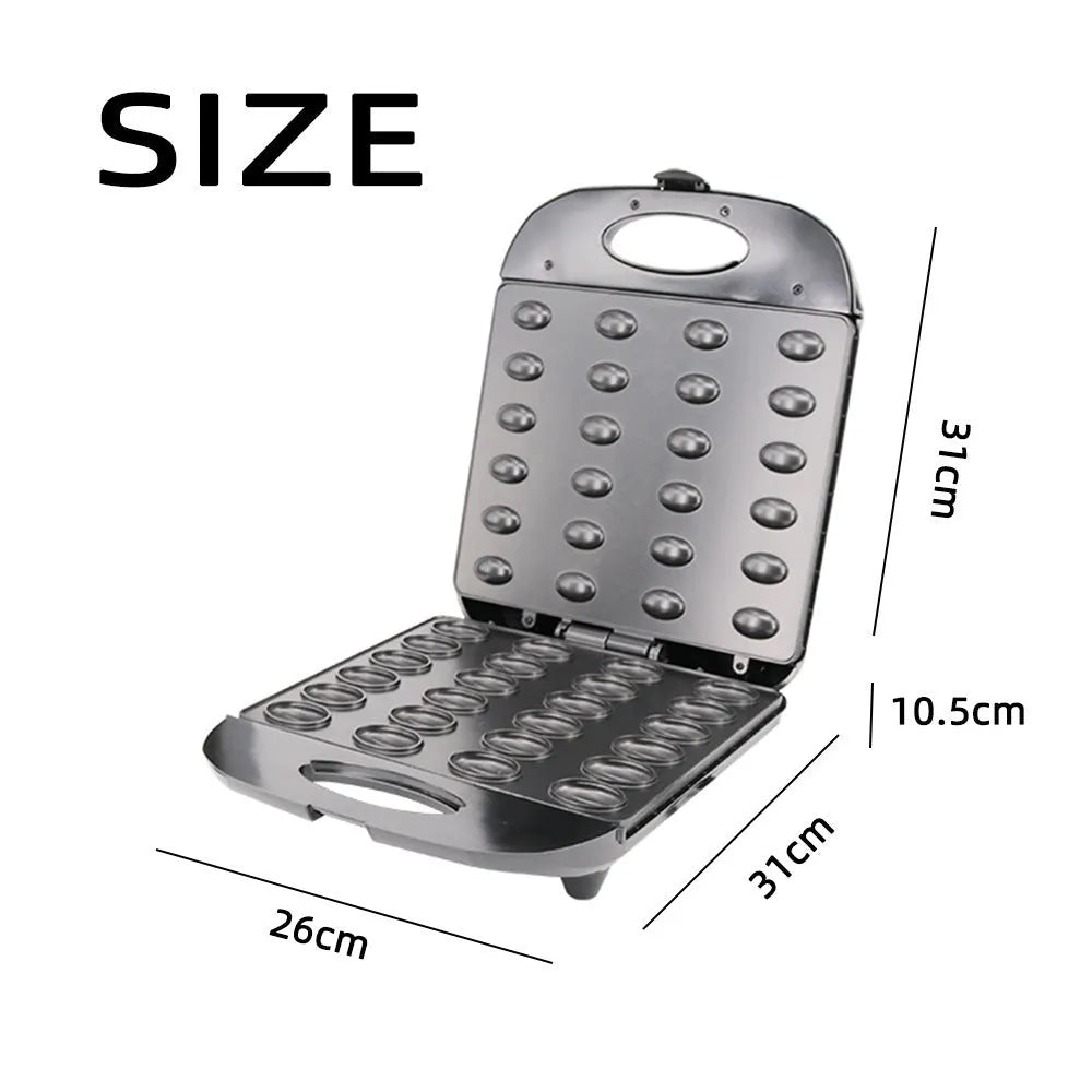 Black nut baking machine measuring 31x26x11cm with 1400W heating pipes