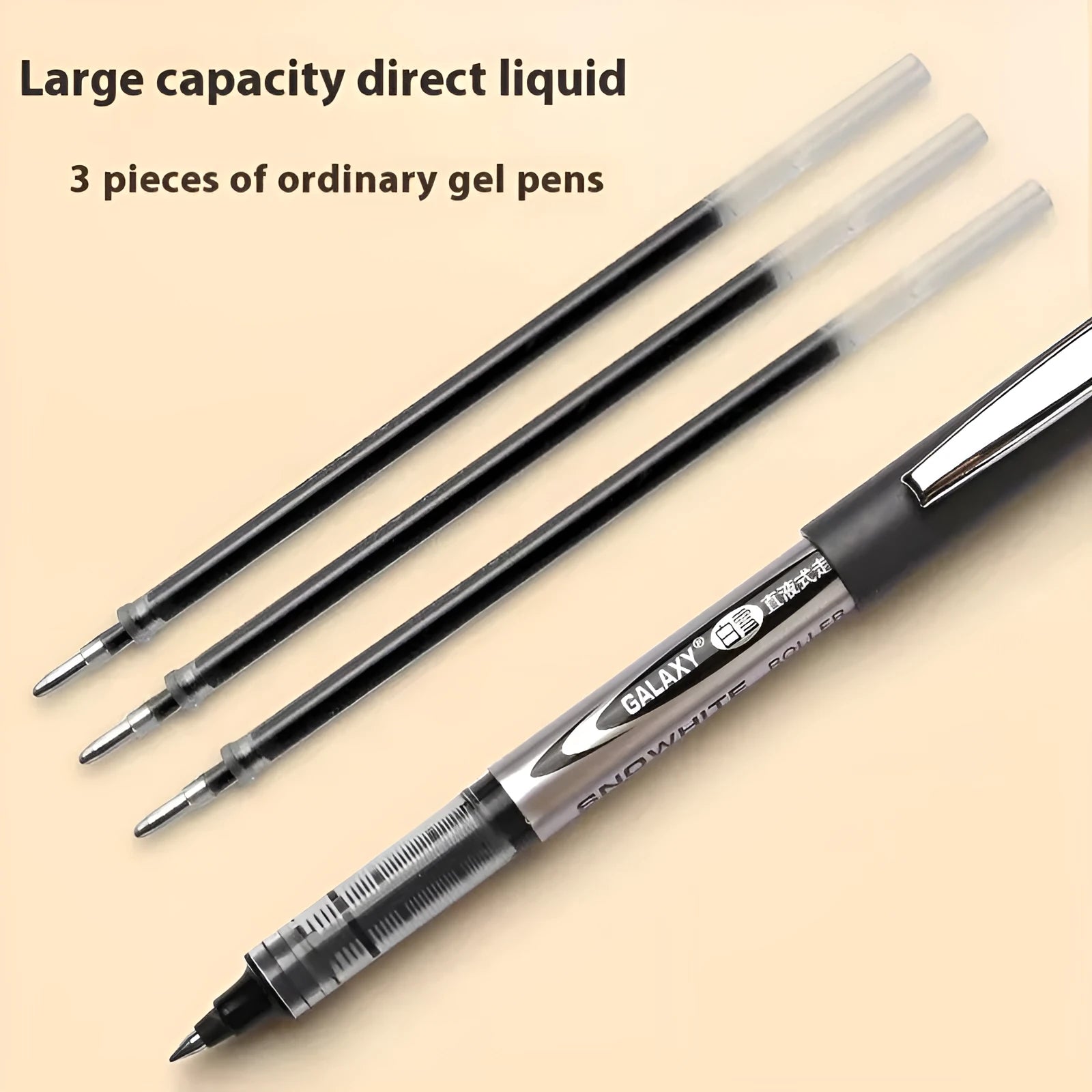 Water-based quick-drying signature pens with 0.5mm tips in multiple ink colours packaged in 12-piece box