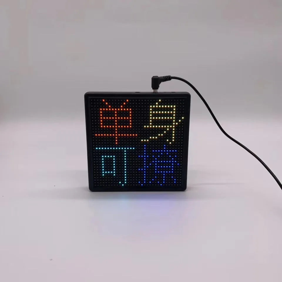Bluetooth wireless LED car display screen with 32x32 pixel matrix in aluminium frame