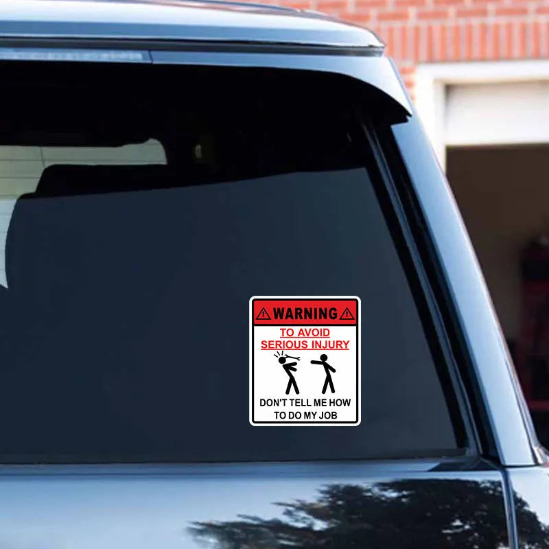 Car glass warning sticker showing 14.9cm by 12.6cm dimensions in Type A Hit colour