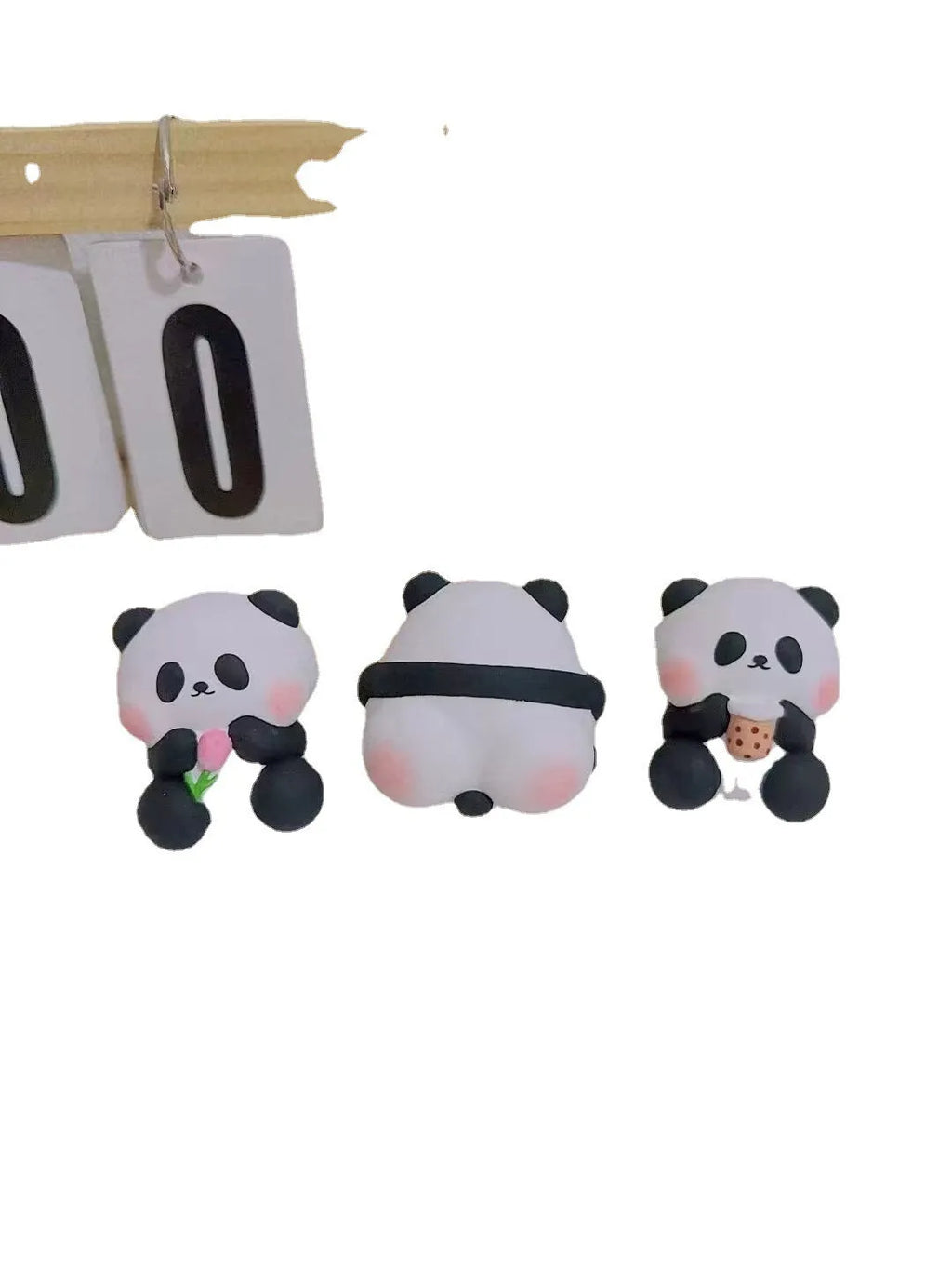 Panda car vent perfume diffuser decoration with clip attachment in three design variations